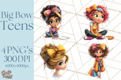 Oversized Bow Teen Girl PNG Clipart Fashion Illustration Product Image 1