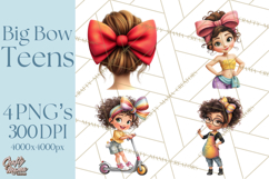 Oversized Bow Teen Girl PNG Clipart Fashion Illustration Product Image 1