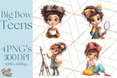 Oversized Bow Teen Girl PNG Clipart Fashion Illustration Product Image 1