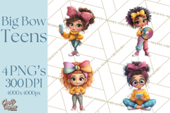 Oversized Bow Teen Girl PNG Clipart Fashion Illustration Product Image 1