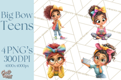 Oversized Bow Teen Girl PNG Clipart Fashion Illustration Product Image 1