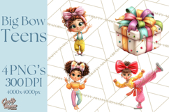 Oversized Bow Teen Girl PNG Clipart Fashion Illustration Product Image 1
