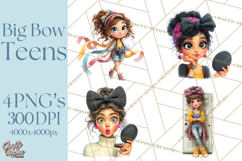 Oversized Bow Teen Girl PNG Clipart Fashion Illustration Product Image 1