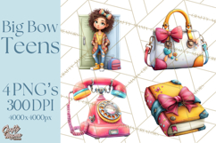 Oversized Bow Teen Girl PNG Clipart Fashion Illustration Product Image 1