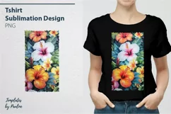 Big bright  Flower Sublimation T-shirt Design PNG
