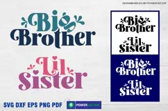 Big Brother and Lil Sister Svg Png - Matching Sibling Shirts Product Image 2