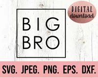 Big Brother SVG - Big Bro Square Box SVG - Sibling SVG Product Image 2
