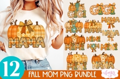 BUNDLE Fall Mama sublimation PNG, Fall shirt front and back Product Image 1