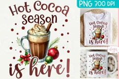Hot cocoa season sublimation PNG| Christmas cocoa PNG design Product Image 1