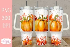 Fall pumpkins 40 oz tumbler PNG for sublimation Product Image 2