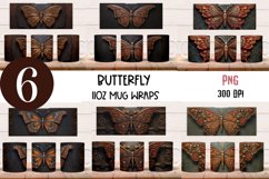 3D Butterfly mug wrap PNG for sublimation BUNDLE Product Image 1