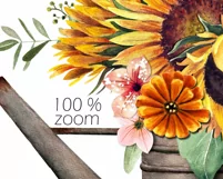 Watercolor sunflowers bouquets. Sublimation PNG Product Image 4
