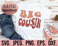 Matching Cousin SVG - Cousin Crew Design - Cousin Retro Wavy Product Image 2