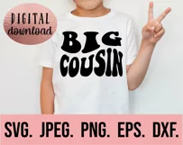 Cousin SVG - Matching Cousin Crew Design - Cousin Retro Wavy Product Image 2