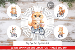 Cat Cyclist Art Wind Spinner Product Image 1