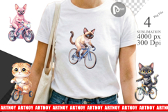 Big Eye Cat Cyclist Sublimation Product Image 1