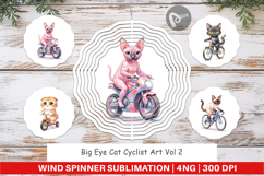 Cat Cyclist Art Wind Spinner Product Image 1