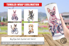 Big Eye Cat Cyclist Art Tumbler Product Image 1