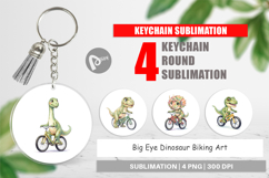 Big Eye Dinosaur Biking Keychain Product Image 1