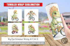 Big Eye Dinosaur Biking Tumbler Product Image 1