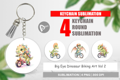Big Eye Dinosaur Biking Keychain Product Image 1