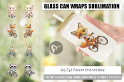 Big Eye Forest Friends Bike Glass Can Product Image 1