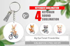 Big Eye Forest Friends Bike Keychain Product Image 1
