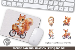Big Eye Forest Friends Bike Mouse Pad Product Image 1