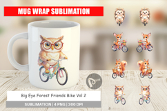 Big Eye Forest Friends Bike Mug Wrap Product Image 1