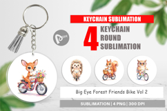 Big Eye Forest Friends Bike Keychain Product Image 1