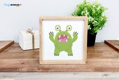Big-eyed Monster Cross Stitch Pattern - Digital Download PDF Product Image 2