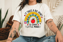 Big Heart Little Minds Teacher PNG, Teacher Rainbow Product Image 3
