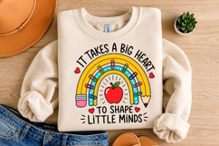 Big Heart Little Minds Teacher PNG, Teacher Rainbow Product Image 4