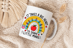 Big Heart Little Minds Teacher PNG, Teacher Rainbow Product Image 5