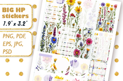Big Planner Stickers Floral art Cut files Wildflowers Flower Product Image 2