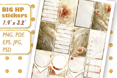 Big Planner Stickers Floral art Cut files Poppy Flowers Product Image 2