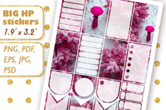 Big Planner Stickers Pink art winter Nature, Girl, Cut files Product Image 2