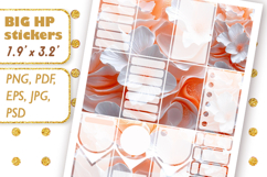 Big Happy Planner Stickers Orange flowers art Cut files Product Image 2