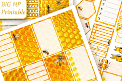 Big Planner Stickers Yellow honeycomb, bees, bee, honey art Product Image 2
