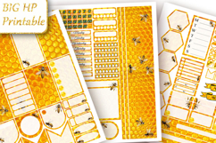 Big Planner Stickers Yellow honeycomb, bees, bee, honey art Product Image 1