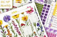 Big Monthly Planner Stickers wildflowers floral background Product Image 2