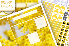 Big Monthly Planner Stickers Mimosa flower Floral background Product Image 2