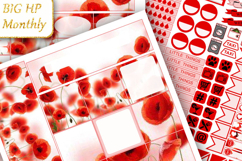 Big Happy Planner Stickers Monthly Poppy floral art Product Image 2
