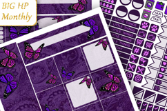 Big Happy Planner Stickers Monthly Purple Butterflies Nature Product Image 2