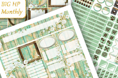 Big Planner Stickers Rustic Flowers Wooden Background Product Image 1