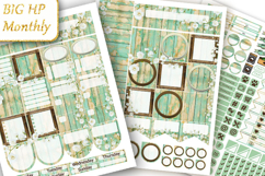 Big Planner Stickers Rustic Flowers Wooden Background Product Image 2