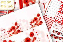 Big Happy Planner Stickers Red poppies print Spring flowers Product Image 2