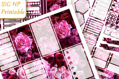 Big Happy Planner Stickers Purple roses print Flowers print Product Image 2