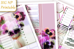 Big Happy Planner Stickers Violets flowers print Spring pdf Product Image 1