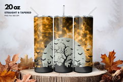 20oz Halloween Tumbler Bat Moon Night Scare Tomb Sublimation Product Image 1
